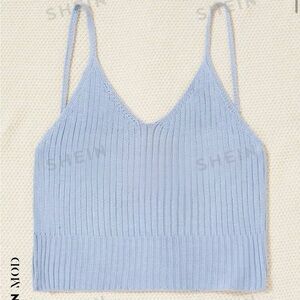 Blue cropped tank from SHEIN